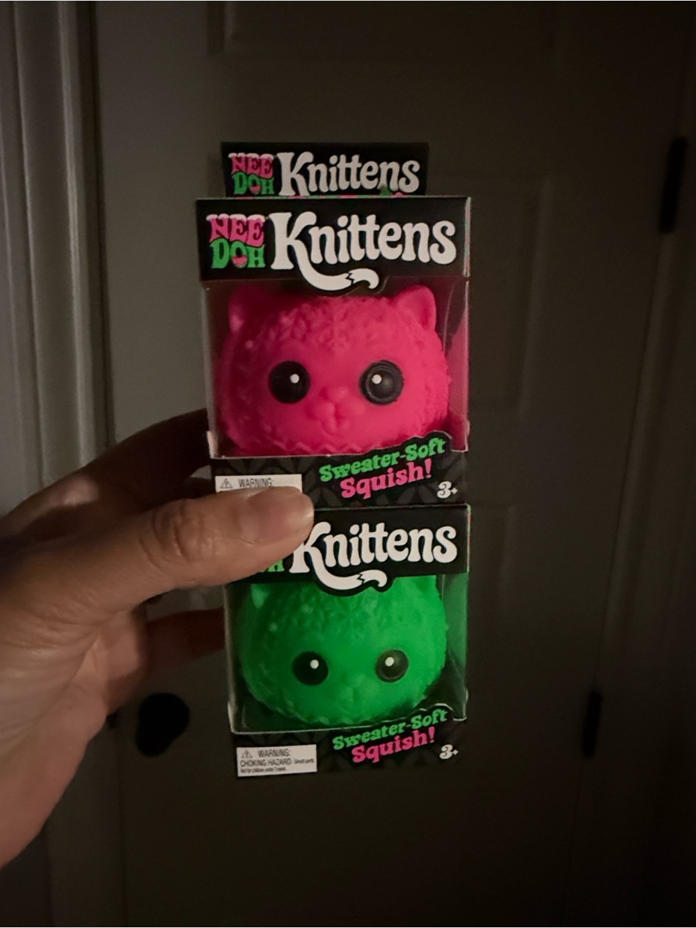 Set of NeeDoh Knittens Sweater-- Pink & Green